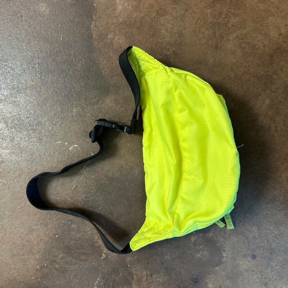 Abercrombie Neon Yellow Fanny Pack Belt Bag Double Zip Festival Rave - Picture 5 of 5